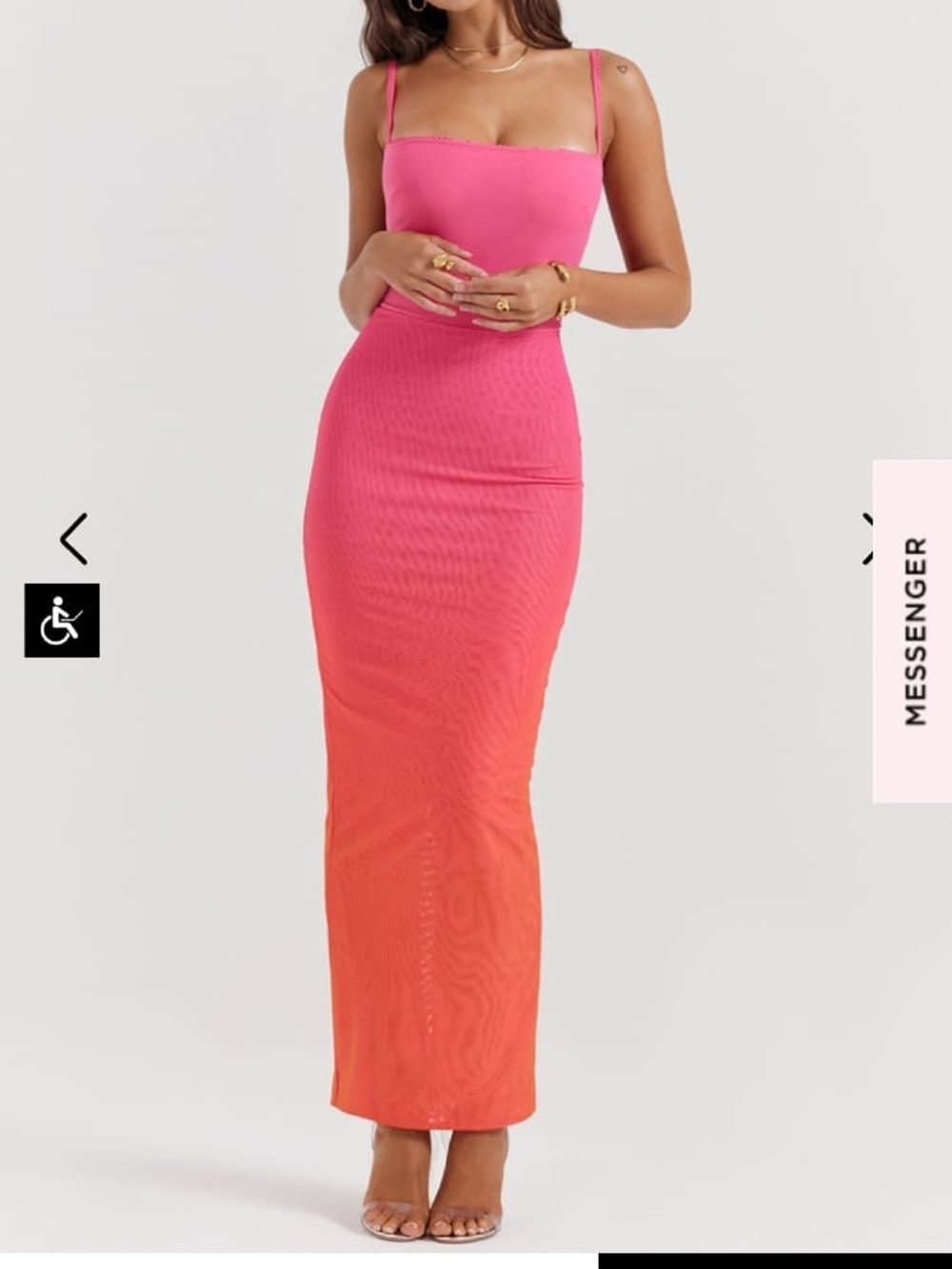 House of CB Pink-to-Orange Ombre Maxi Dress